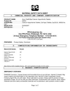 MATERIAL SAFETY DATA SHEET  1. CHEMICAL PRODUCT AND COMPANY IDENTIFICATION