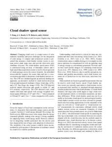 Atmos. Meas. Tech., 7, 1693–1700, 2014 www.atmos-meas-tech.netdoi:amt © Author(sCC Attribution 3.0 License.  Cloud shadow speed sensor