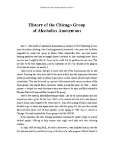 HISTORY OF THE CHICAGO GROUP — PAGE 1  History of the Chicago Group