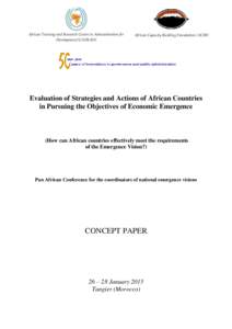 African Training and Research Centre in Administration for Development (CAFRAD) African Capacity Building Foundation (ACBF)  Evaluation of Strategies and Actions of African Countries