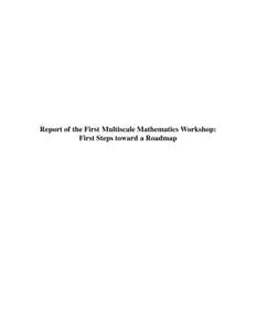 Report of the First Multiscale Mathematics Workshop: First Steps toward a Roadmap Transmittal July 30, 2004 Dr. Gary M. Johnson