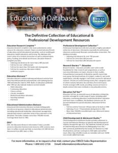 Available via  The Definitive Collection of Educational & Professional Development Resources Education Research Complete™