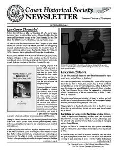 Court Historical Society  NEWSLETTER Eastern District of Tennessee