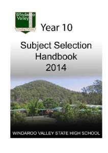 Year 10 Subject Selection Handbook 2014