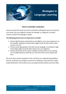 Strategies in Language Learning 	
    