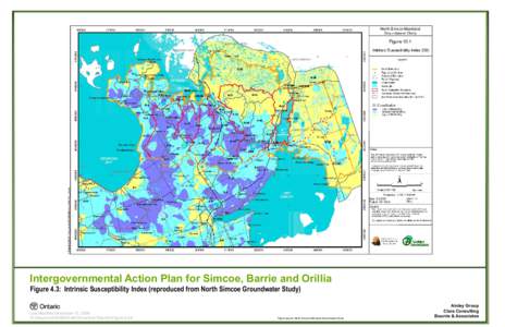 Intergovernmental Action Plan for Simcoe, Barrie and Orillia Figure 4.3: Intrinsic Susceptibility Index (reproduced from North Simcoe Groundwater Study) Last Modified December 13, 2005 G:\Graphics\054893\Draft December R