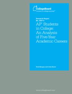 Research Report NoAP Students in College: An Analysis