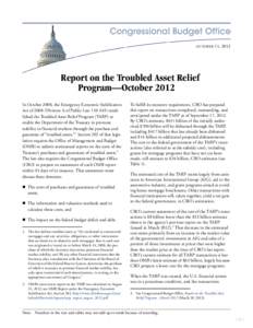 Report on the Troubled Asset Relief Program—October 2012