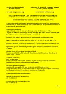 Maisons Paysannes de France de Saône‐et‐Loire Association de sauvegarde et de mise en valeur de Saint-Clément-sur-Guye