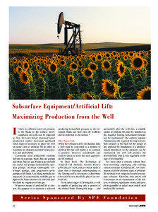 Subsurface Equipment/Artificial Lift: Maximizing Production from the Well