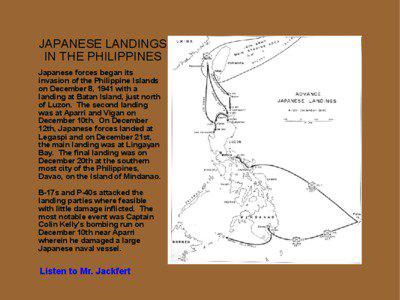 JAPANESE LANDINGS IN THE PHILIPPINES Japanese forces began its