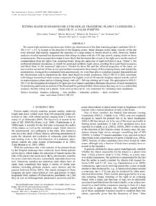 The Astrophysical Journal, 614:979–989, 2004 October 20 # 2004. The American Astronomical Society. All rights reserved. Printed in U.S.A. TESTING BLEND SCENARIOS FOR EXTRASOLAR TRANSITING PLANET CANDIDATES. I. OGLE-TR-