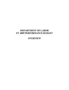 Microsoft Word - FY 2009 Performance Budget Overview Final0.doc