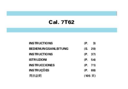 Cal. 7T62  INSTRUCTIONS (P.
