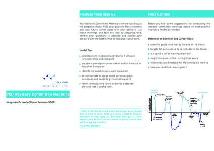 PREPARE YOUR MEETING  FIRST MEETING Your Advisory Committee Meeting is where you discuss the progress of your PhD, your goals for the six months