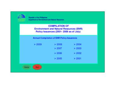 COMPILATION OF Environment and Natural Resources (ENR) Policy Issuancesas of September)