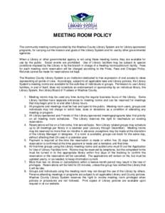PUBLIC USE OF MEETING ROOMS POLICY
