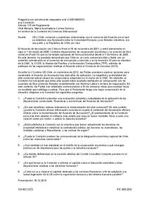 Pregunta con solicitud de respuesta oral O[removed]a la Comisión Artículo 115 del Reglamento Vital Moreira, María Auxiliadora Correa Zamora en nombre de la Comisión de Comercio Internacional Asunto: