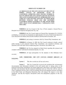 ORDINANCE NUMBER 1108 AN ORDINANCE OF THE CITY COUNCIL OF THE CITY OF PERRIS, COUNTY OF RIVERSIDE,