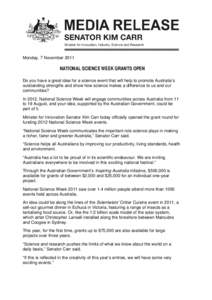 Media Release template - Minister Carr