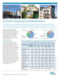 City of victoria census information	  June 2009 Victoria Housing Characteristics This information examines changes to Victoria’s housing stock between 2001 and 2006 by analyzing the city’s