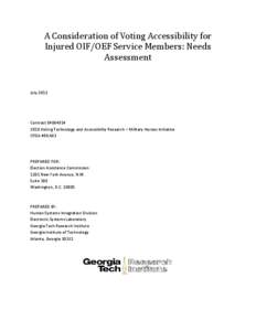 A Consideration of Voting Accessibility for Injured OIF/OEF Service Members: Needs Assessment