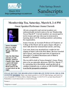 Palm Springs Branch  Sandscripts March 2014 http://palmsprings-ca.aauw.net