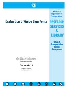 Evaluation of Guide Sign Fonts