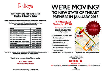 Microsoft Word - 2012_Palloys_Holiday_Dates.doc