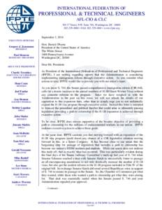 INTERNATIONAL FEDERATION OF  PROFESSIONAL & TECHNICAL ENGINEERS AFL-CIO & CLC 501 3rd Street, NW, Suite 701, Washington, DC[removed]4880 • FAX[removed] • www.ifpte.org