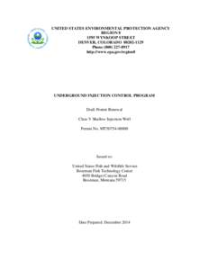 UNITED STATES ENVIRONMENTAL PROTECTION AGENCY REGION[removed]WYNKOOP STREET DENVER, COLORADO[removed]Phone[removed]http://www.epa.gov/region8