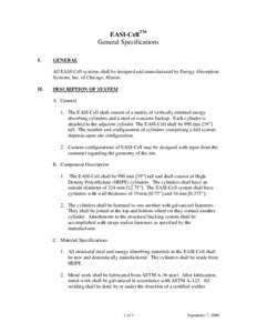 EASI-CellTM General Specifications I. GENERAL All EASI-Cell systems shall be designed and manufactured by Energy Absorption