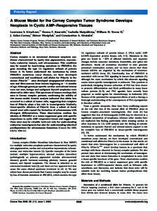 PRKAR1A / Signal transduction / Carney complex / Neurofibroma / Carcinogenesis / Neurofibromin 1 / Multiple endocrine neoplasia / LNCaP / P21 / Medicine / Biology / Oncology