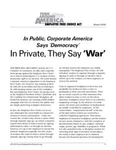 March[removed]In Public, Corporate America Says ‘Democracy’  In Private, They Say ‘War’