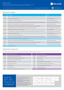 Microsoft Theatre These informative and thought provoking sessions, delivered by teachers, and Microsoft staff, reveal how technology can make a real difference within your institution. For all the latest news and update