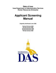 Applicant Screening Manual - Revised Jan. 2008