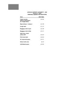 LINCOLN AIRPORT AUTHORITY - LNK January 1, 2015 TERMINAL SQUARE FOOTAGE RATES Area[removed]Rate