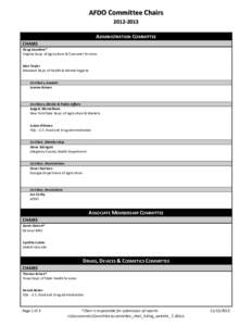 AFDO Committee Chairs[removed]ADMINISTRATION COMMITTEE CHAIRS Doug Saunders* Virginia Dept. of Agriculture & Consumer Services
