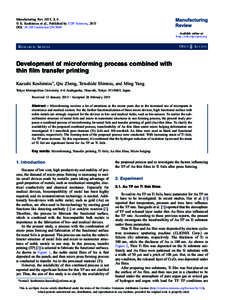 Manufacturing Rev. 2015, 2, 6  K. Koshimizu et al., Published by EDP Sciences, 2015 DOI: mfreviewAvailable online at: http://mfr.edp-open.org