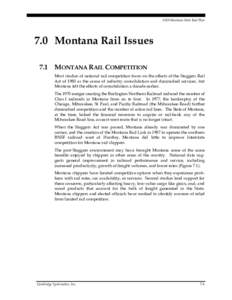 2010 Montana State Rail Plan  7.0 Montana Rail Issues 7.1  MONTANA RAIL COMPETITION