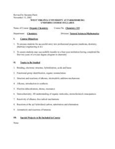 Microsoft Word - UNIFORM COURSE SYLLABUS FORM  CHEM 233.DOC