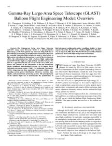1898  IEEE TRANSACTIONS ON NUCLEAR SCIENCE, VOL. 49, NO. 4, AUGUST 2002 Gamma-Ray Large-Area Space Telescope (GLAST) Balloon Flight Engineering Model: Overview