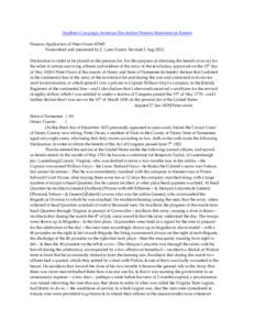 Southern Campaign American Revolution Pension Statements & Rosters Pension Application of Peter Owen R7845 Transcribed and annotated by C. Leon Harris. Revised 2 Aug[removed]Declaration in order to be placed on the pension