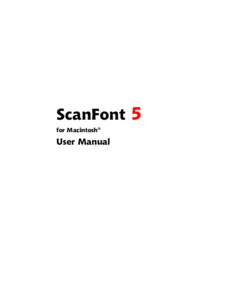 ScanFont 5 for Macintosh User Manual