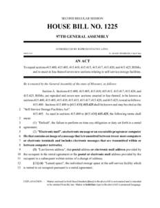 SECOND REGULAR SESSION  HOUSE BILL NO[removed]97TH GENERAL ASSEMBLY INTRODUCED BY REPRESENTATIVE LOVE. 5063L.01I