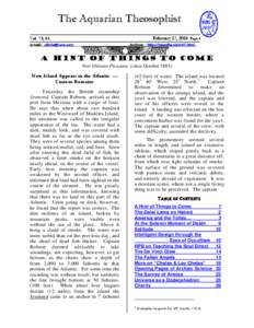 The Aquarian Theosophist February 17, 2006 Page 1