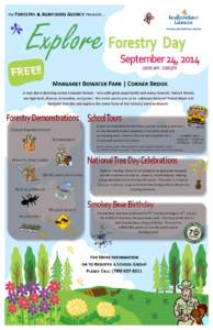 The Forestry & Agrifoods Agency Presents….  Explore FREE!! Margaret Bowater Park | Corner Brook