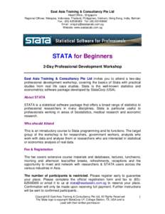 East Asia Training & Consultancy Pte Ltd-Econometric Analysis of Cross-Sectional & Panel Data using Stata