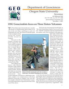 Department of Geosciences Oregon State University Newsletter 104 Wilkinson Hall[removed]; fax[removed]removed]