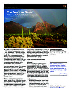 National Park Service U.S. Department of the Interior Natural Resource Program Center U.S. Geological Survey and University of Arizona  The Sonoran Desert